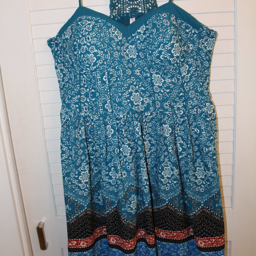 Boho Lace Racer Back Corset Front Dress